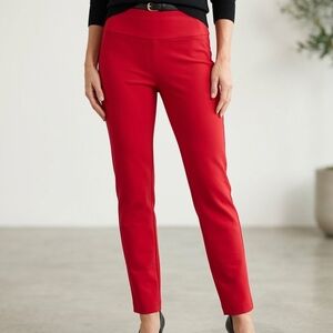 Cabi Highline Trousers 4313 Vibrant Red High Waist Stretch Pants Women’s Size 6